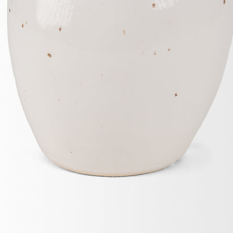 Urvi Tall Off White Speckled Asymmetrical Ceramic Vase from Mercana - Luna Furniture