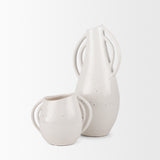 Urvi Tall Off White Speckled Asymmetrical Ceramic Vase from Mercana - Luna Furniture