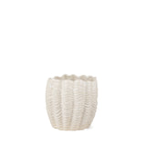 Velia Short Seashell Sculptural Cream Glazed Ceramic Vase from Mercana - Luna Furniture