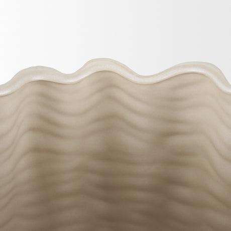 Velia Short Seashell Sculptural Cream Glazed Ceramic Vase from Mercana - Luna Furniture