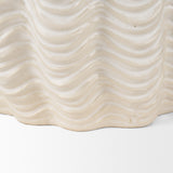 Velia Short Seashell Sculptural Cream Glazed Ceramic Vase from Mercana - Luna Furniture