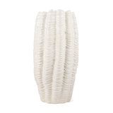 Velia Tall Seashell Sculptural Cream Glazed Ceramic Vase from Mercana - Luna Furniture