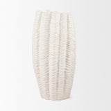 Velia Tall Seashell Sculptural Cream Glazed Ceramic Vase from Mercana - Luna Furniture