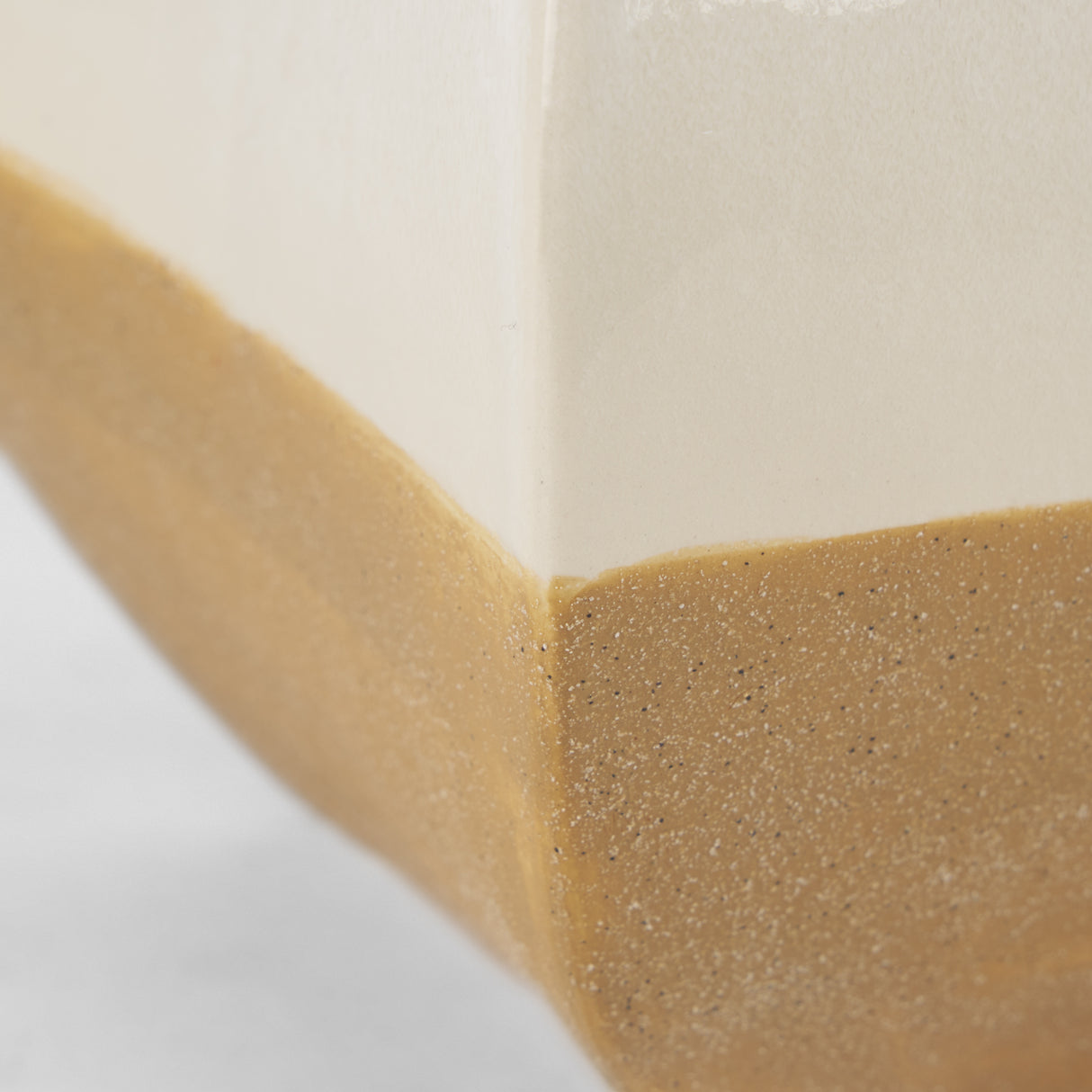 Vania Short Off White w/ Tan Textured Ceramic Vase from Mercana - Luna Furniture