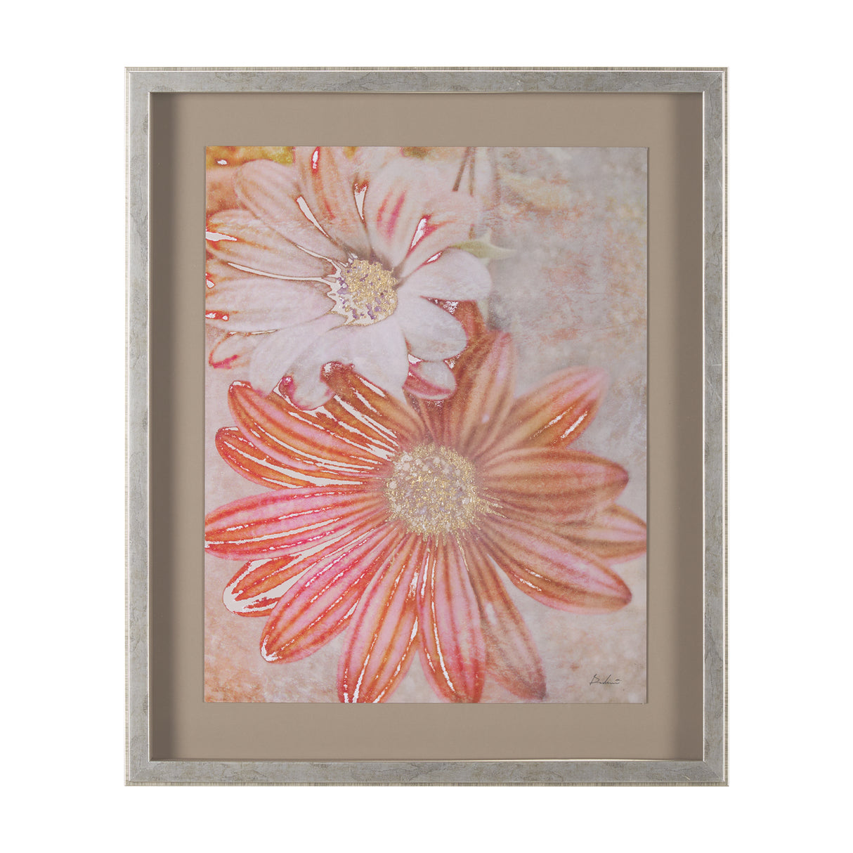 Subtle Florals I by Mercana Studio a Hand Embelished Textured Framed Art Print Matted under Glass from Mercana - Luna Furniture