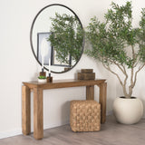 Adele 17.7L x 17.7W x 17.7H Medium Brown Seagrass Woven Square Pouf from Mercana - Luna Furniture