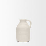 Tyrus Medium Textured Matte White w/ Speckling Ceramic Vase from Mercana - Luna Furniture
