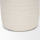 Tyrus Medium Textured Matte White w/ Speckling Ceramic Vase from Mercana - Luna Furniture