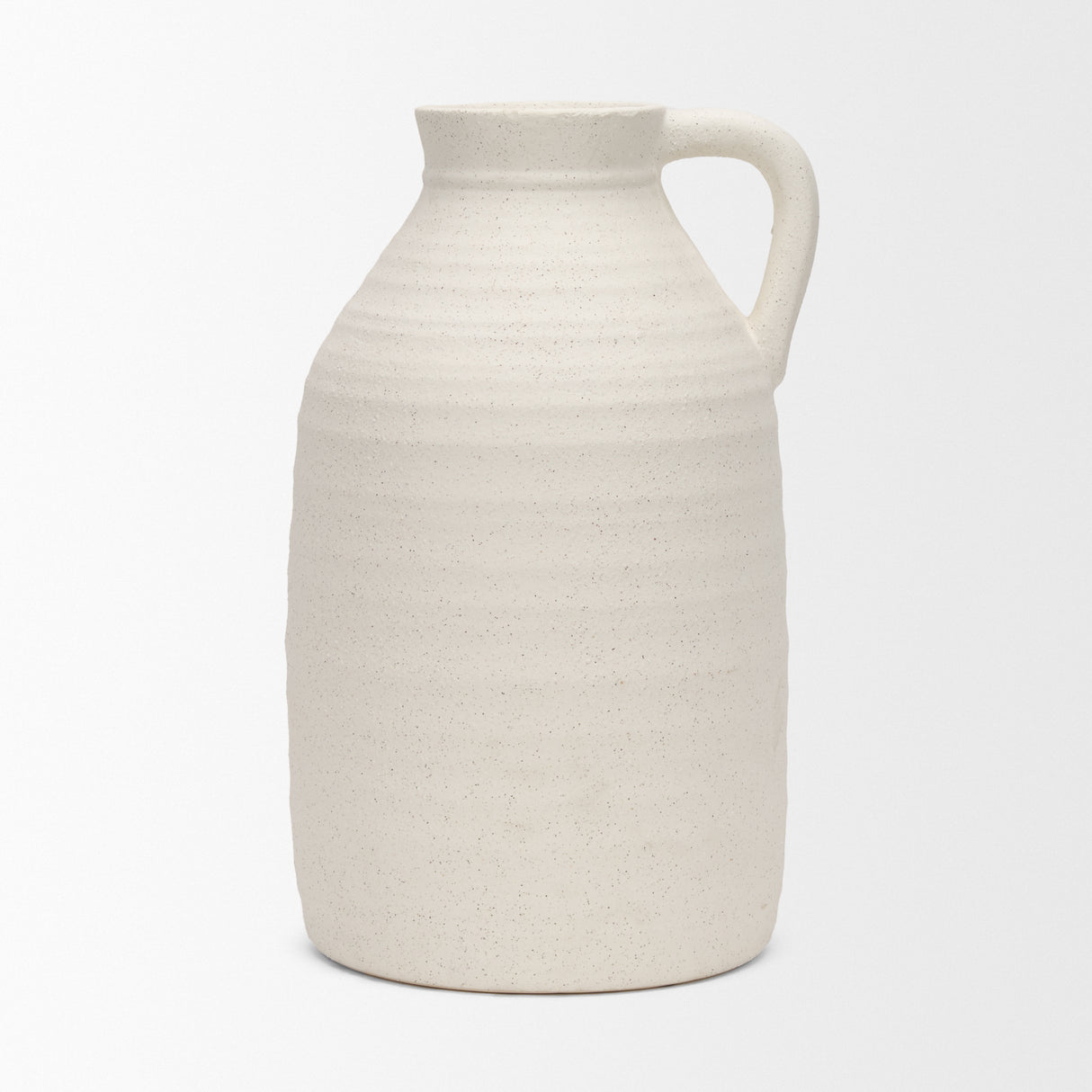 Tyrus Large Textured Matte White w/ Speckling Ceramic Vase from Mercana - Luna Furniture