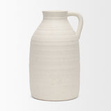 Tyrus Large Textured Matte White w/ Speckling Ceramic Vase from Mercana - Luna Furniture