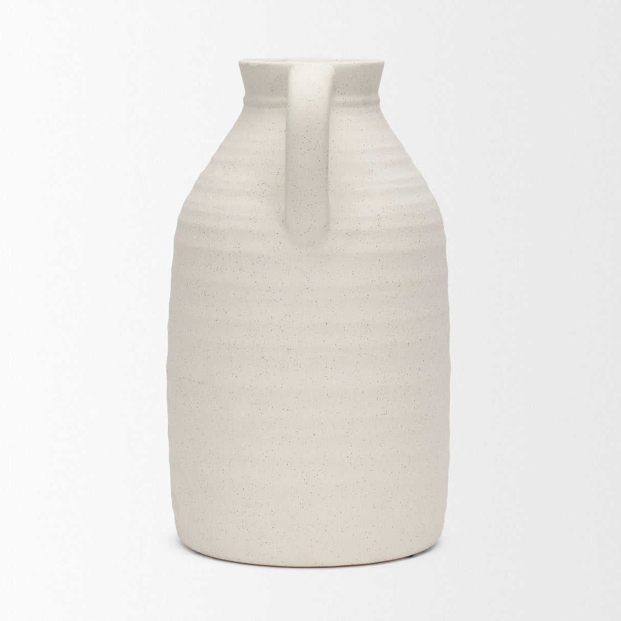 Tyrus Large Textured Matte White w/ Speckling Ceramic Vase from Mercana - Luna Furniture