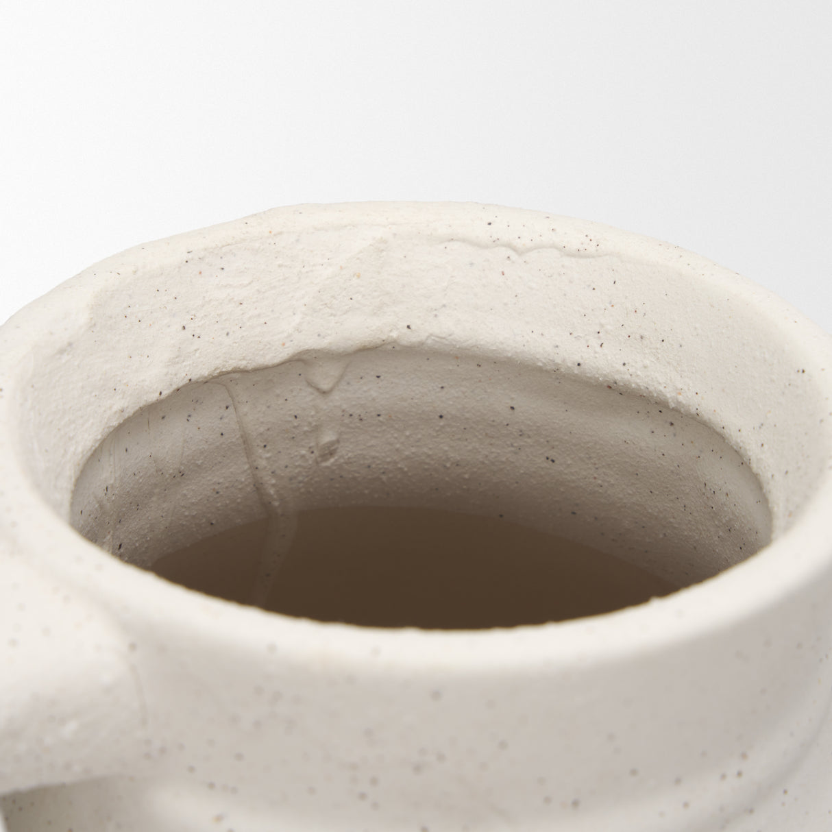Tyrus Large Textured Matte White w/ Speckling Ceramic Vase from Mercana - Luna Furniture
