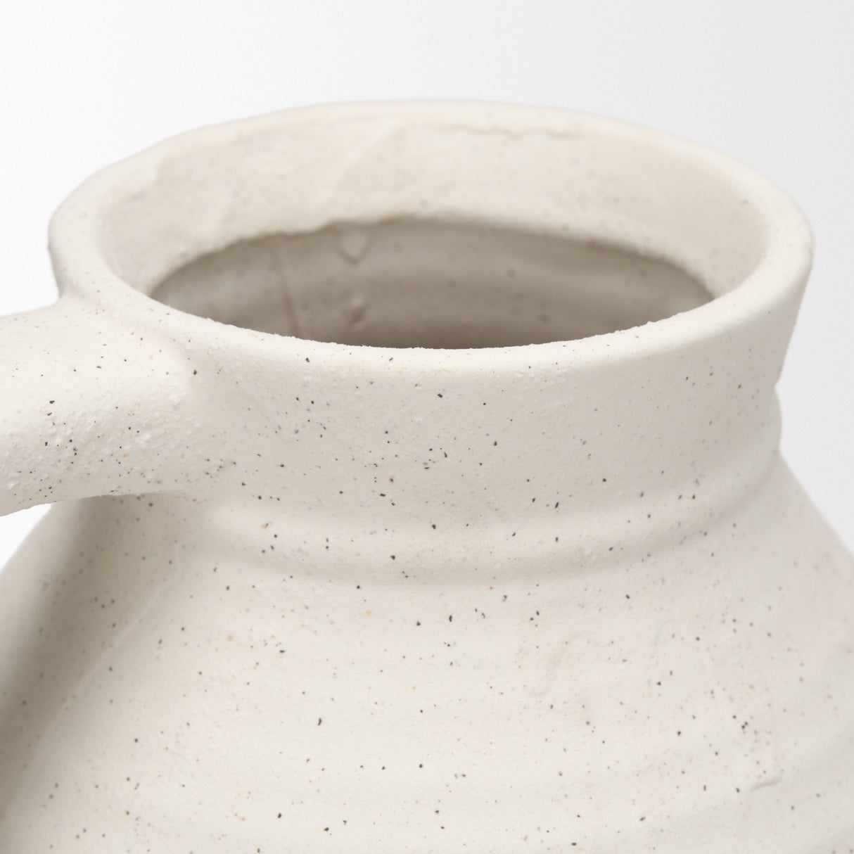 Tyrus Large Textured Matte White w/ Speckling Ceramic Vase from Mercana - Luna Furniture
