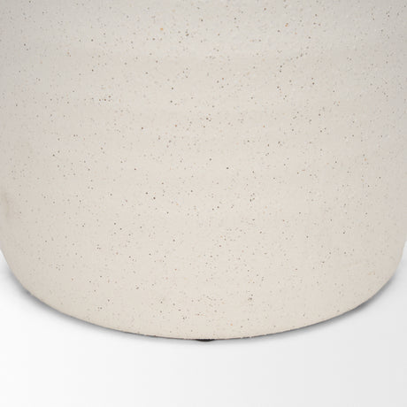 Tyrus Large Textured Matte White w/ Speckling Ceramic Vase from Mercana - Luna Furniture