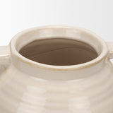Tryna Small Beige w/ Matte Brown Ceramic Vase from Mercana - Luna Furniture