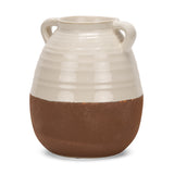 Tryna Large Beige w/ Matte Brown Ceramic Vase from Mercana - Luna Furniture