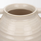 Tryna Large Beige w/ Matte Brown Ceramic Vase from Mercana - Luna Furniture