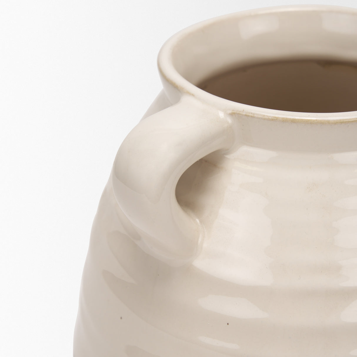 Tryna Large Beige w/ Matte Brown Ceramic Vase from Mercana - Luna Furniture