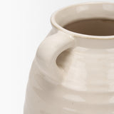 Tryna Large Beige w/ Matte Brown Ceramic Vase from Mercana - Luna Furniture