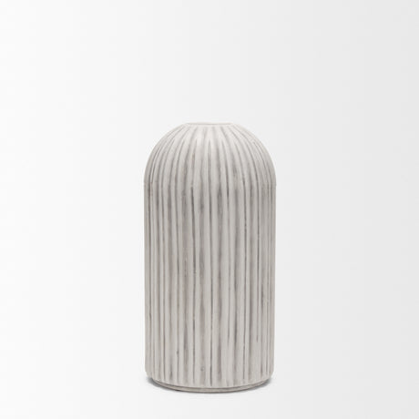 Ummi Small Off White w/ Gray Antiquing Ceramic Vase from Mercana - Luna Furniture