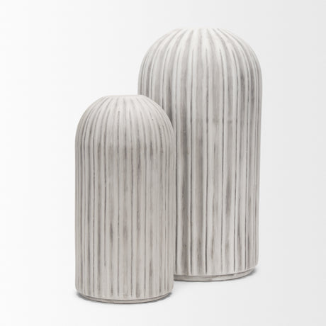 Ummi Small Off White w/ Gray Antiquing Ceramic Vase from Mercana - Luna Furniture