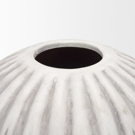 Ummi Tall Off White w/ Gray Antiquing Ceramic Vase from Mercana - Luna Furniture