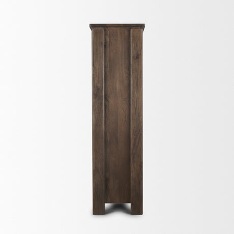 Wallen Solid Dark Brown Wood Curio Cabinet from Mercana - Luna Furniture