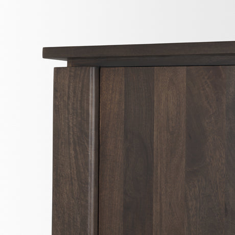 Wallen Solid Dark Brown Wood Curio Cabinet from Mercana - Luna Furniture