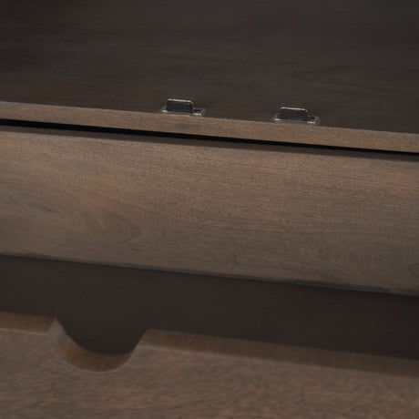 Wallen Solid Dark Brown Wood Curio Cabinet from Mercana - Luna Furniture