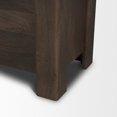 Wallen Solid Dark Brown Wood Curio Cabinet from Mercana - Luna Furniture