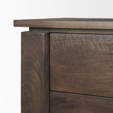 Wallen Solid Dark Brown Wood 3 Drawer Accent Cabinet from Mercana - Luna Furniture