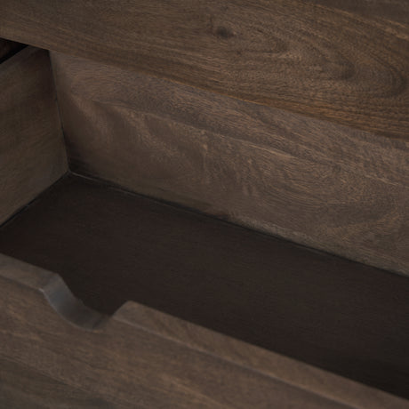 Wallen Solid Dark Brown Wood 3 Drawer Accent Cabinet from Mercana - Luna Furniture
