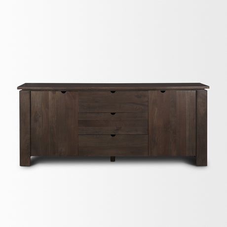Wallen 2 Door Solid Dark Brown Wood w/ 3 Drawers Sideboard from Mercana - Luna Furniture