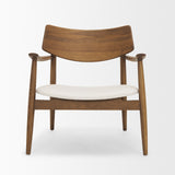 Haggen Medium Brown Oak Wood w/ Cream Fabric Accent Chair from Mercana - Luna Furniture