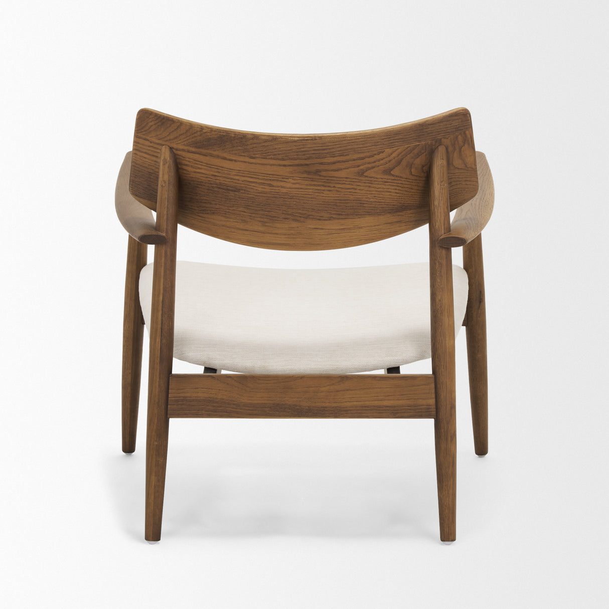 Haggen Medium Brown Oak Wood w/ Cream Fabric Accent Chair from Mercana - Luna Furniture
