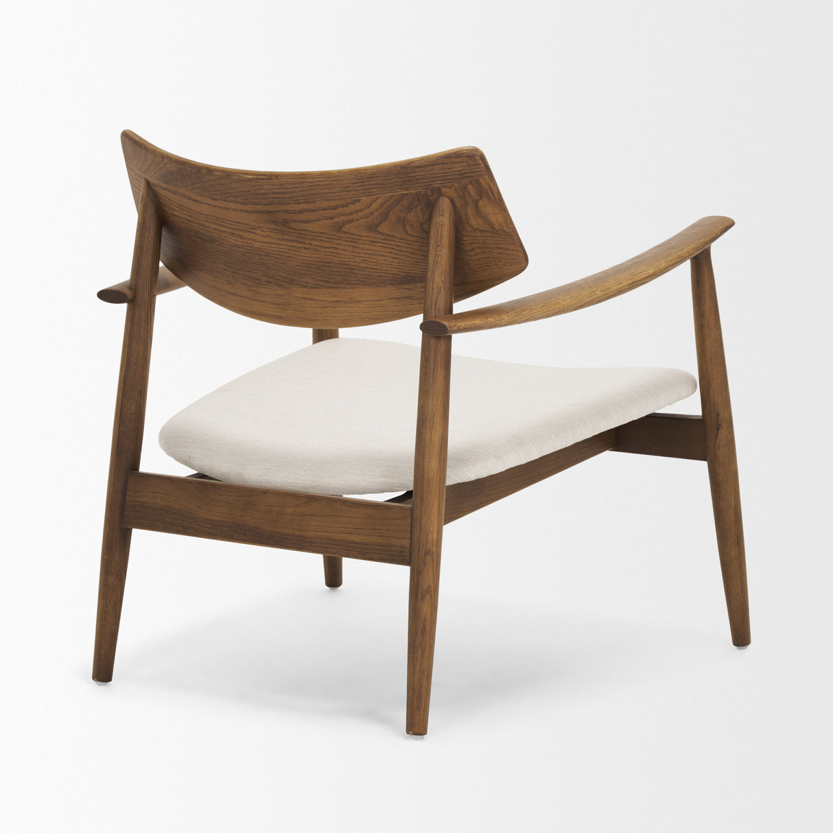 Haggen Medium Brown Oak Wood w/ Cream Fabric Accent Chair from Mercana - Luna Furniture