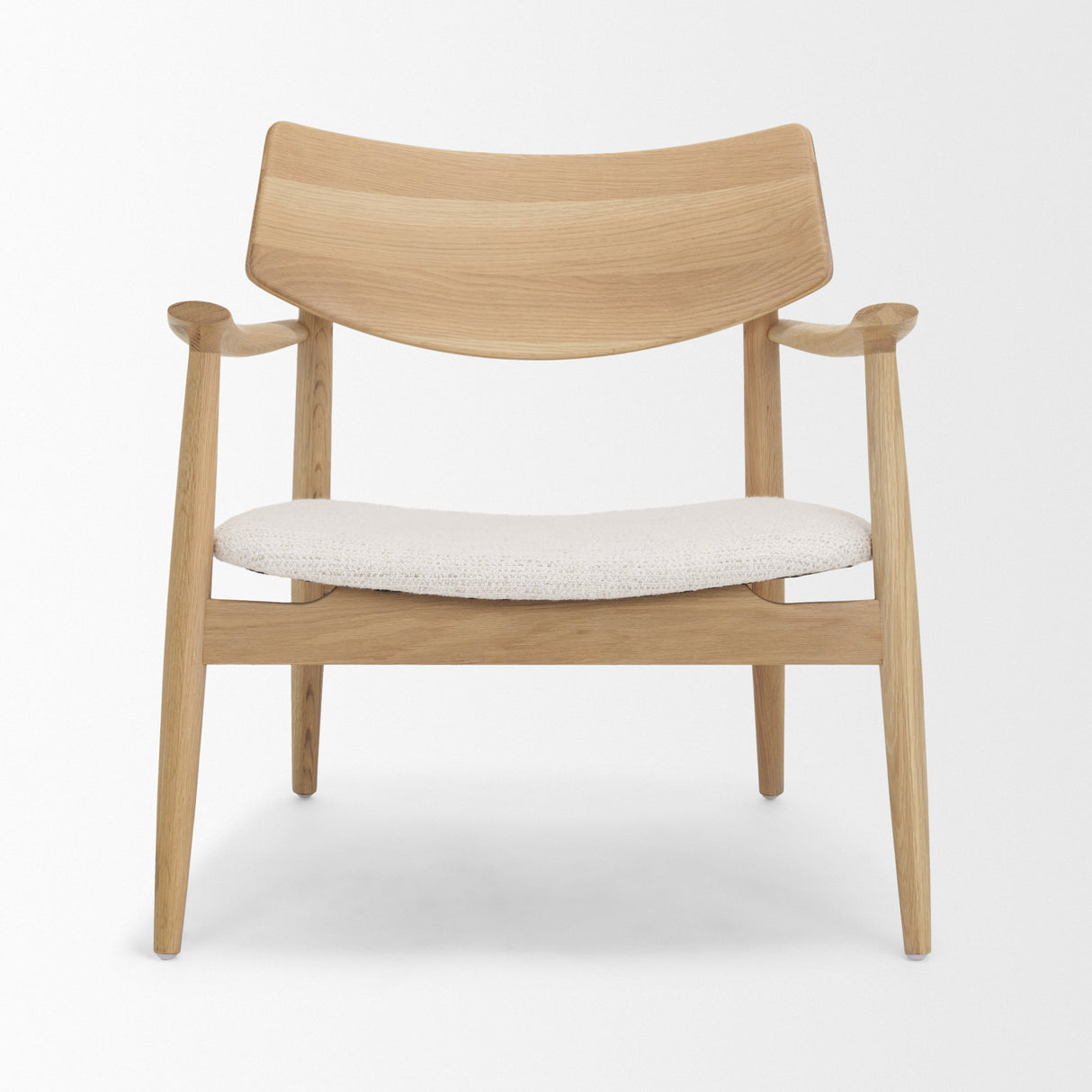 Haggen Light Brown Oak Wood w/ Cream Fabric Accent Chair from Mercana - Luna Furniture