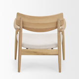 Haggen Light Brown Oak Wood w/ Cream Fabric Accent Chair from Mercana - Luna Furniture
