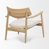 Haggen Light Brown Oak Wood w/ Cream Fabric Accent Chair from Mercana - Luna Furniture