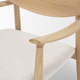 Haggen Light Brown Oak Wood w/ Cream Fabric Accent Chair from Mercana - Luna Furniture