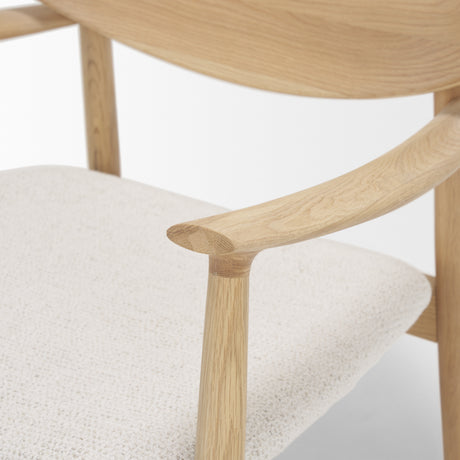 Haggen Light Brown Oak Wood w/ Cream Fabric Accent Chair from Mercana - Luna Furniture