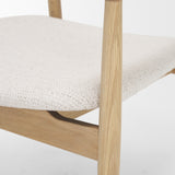 Haggen Light Brown Oak Wood w/ Cream Fabric Accent Chair from Mercana - Luna Furniture