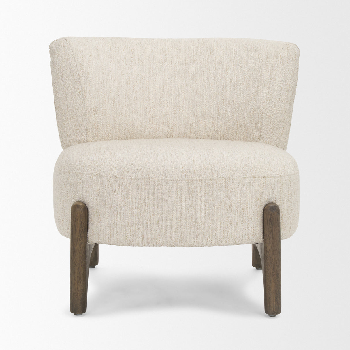 Vyra Dark Brown Wood w/ Cream Fabric Accent Chair from Mercana - Luna Furniture