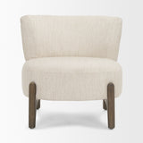 Vyra Dark Brown Wood w/ Cream Fabric Accent Chair from Mercana - Luna Furniture