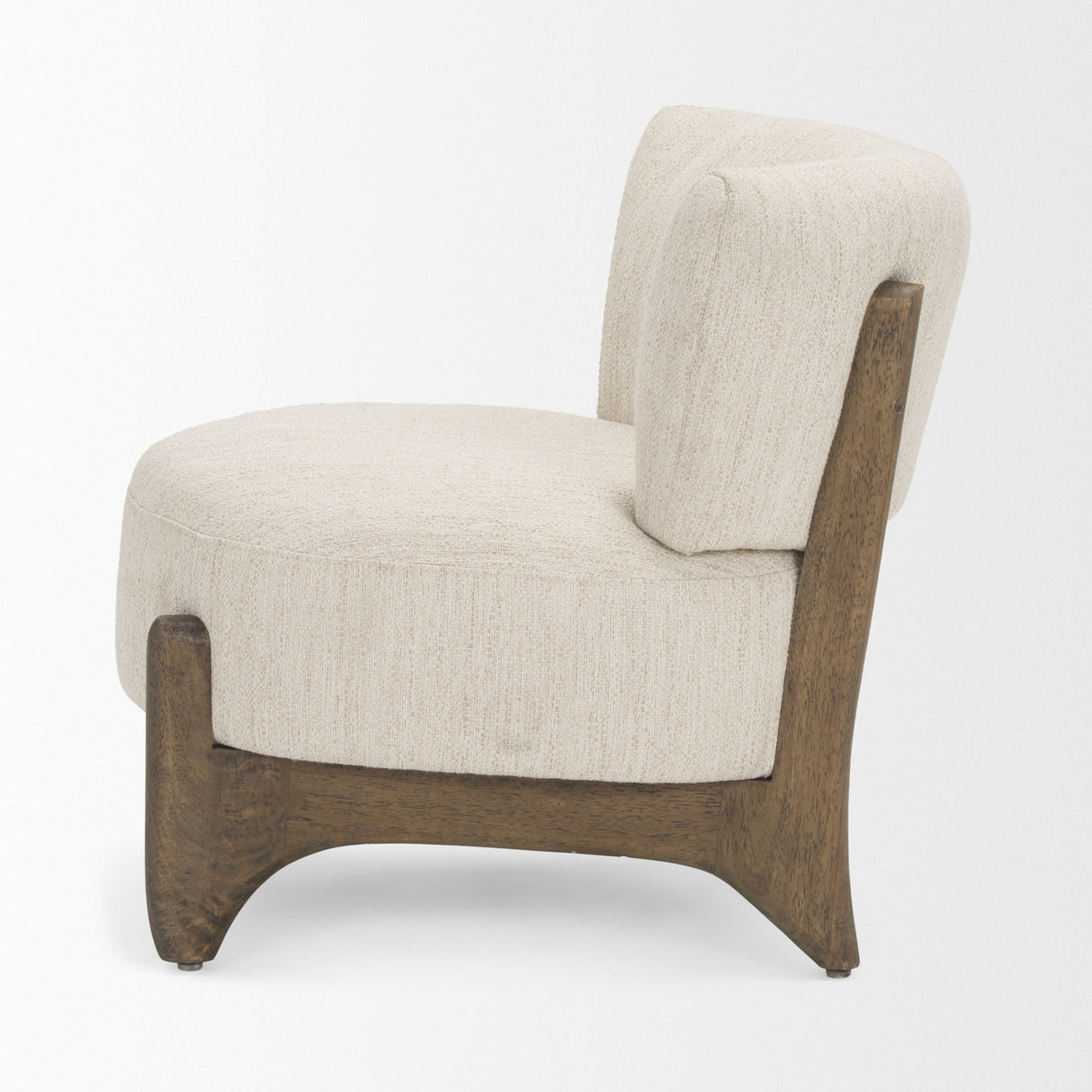 Vyra Dark Brown Wood w/ Cream Fabric Accent Chair from Mercana - Luna Furniture