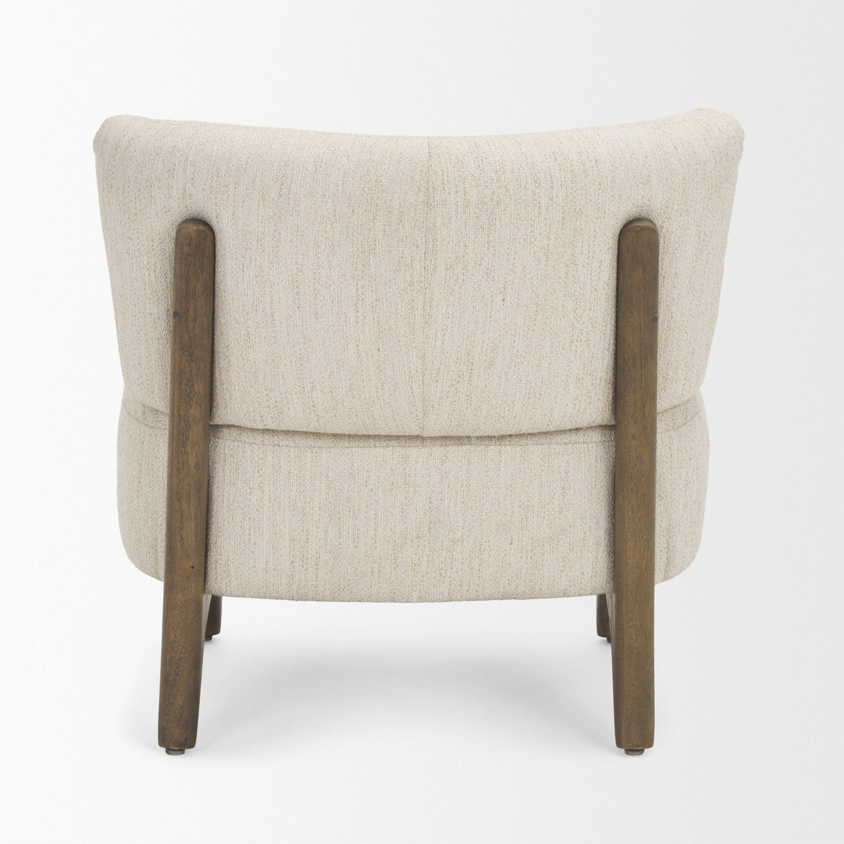 Vyra Dark Brown Wood w/ Cream Fabric Accent Chair from Mercana - Luna Furniture