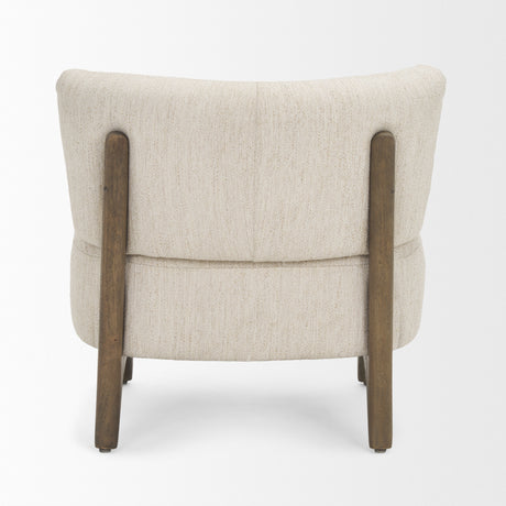 Vyra Dark Brown Wood w/ Cream Fabric Accent Chair from Mercana - Luna Furniture
