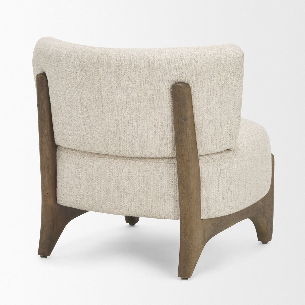 Vyra Dark Brown Wood w/ Cream Fabric Accent Chair from Mercana - Luna Furniture