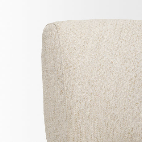 Vyra Dark Brown Wood w/ Cream Fabric Accent Chair from Mercana - Luna Furniture