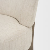 Vyra Dark Brown Wood w/ Cream Fabric Accent Chair from Mercana - Luna Furniture